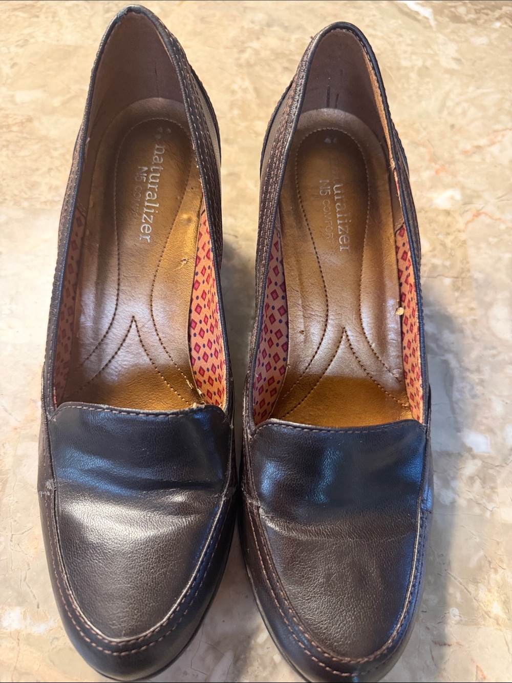 Naturalizer Dark Brown Leather Slip-On Loafers